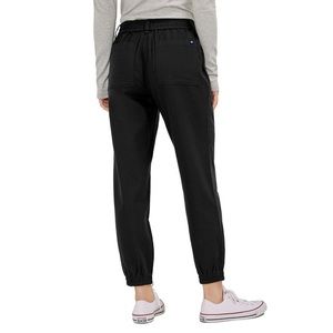 GAP Women's Elastic Waistband Twill Jogger Pants With Pockets - Black